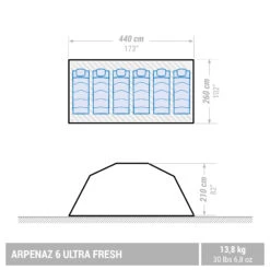 Quechua 6 Man Tent With Poles -Default Template 2 kbadf1cc13ed2ff4929d5e3dc0d99fa2d